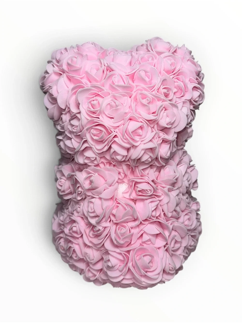 9” Pink Foam Rose Teddy Bear White Bow Valentine’s Day Room Decor